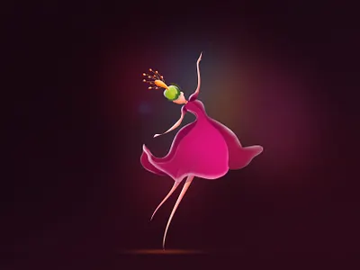 Rhythm! art bright character colorful dance digital exploration flower illustraion light media moment rhythm song web women