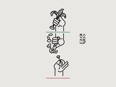 ravanello branding design digital illustration hand icon iconography italian food knife logo naiming popup radish vector