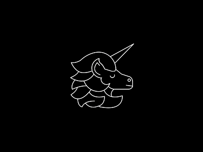 Unicorn black and white illustration line minimal symbol unicorn vector