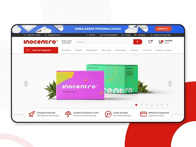 INOCENTRO | e-commerce blue derpauloferreira e commerce inocentro madeiraisland minimal packaging pauloferreiradesigner red ui ux webdesign white