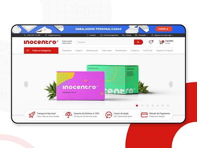 INOCENTRO | e-commerce blue derpauloferreira e commerce inocentro madeiraisland minimal packaging pauloferreiradesigner red ui ux webdesign white