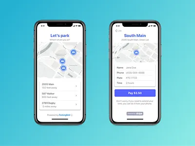 ParkingBird map minimal mobile mobile app parking payment ux web design