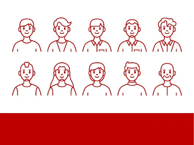 Male Character avatar character design face flat icon illustration vector