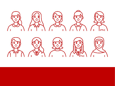 Female Character avatar character design face flat icon illustration vector