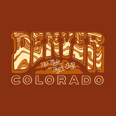 Denver colorado denver funky groovy hand lettering mountains retro type script slab serif typography