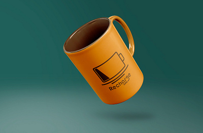 Recharge Cafe Branding Design branding coffee coffee cup coffee shop design digital art graphic design icon logo minimalist mug design typography vector