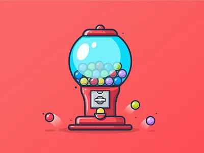 Candy machine ball candy design gradient illustration illustrator ishu machine red texture vector