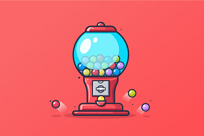 Candy machine ball candy design gradient illustration illustrator ishu machine red texture vector