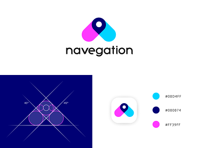 Navegation branding colors palette construction logo design flat design fonts full color icon iconapp logo logoapp logodesign logodesigner logodesignersclub