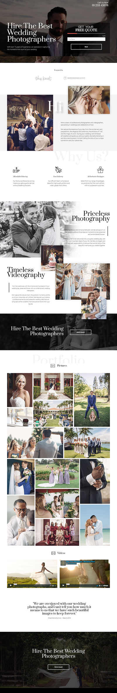 Landing Page for Wedding Photographer design digital marketing landing page landing page concept landingpage ppc seo ui unbounce ux