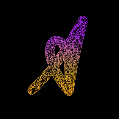 The letter "A" in lines .2 character design design art gradient letter letter a letter design lines procreate