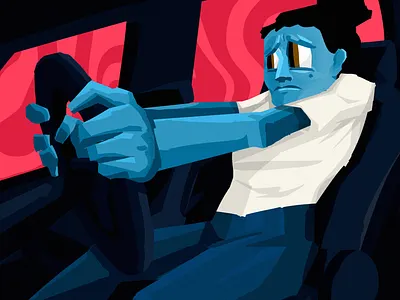 Fear // anxiety anxiety car cartoon characterdesign fear illustration scared woman
