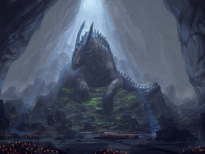 Dragon Cave corel painter davey baker dragon dragon art fantasy art mtg wacom