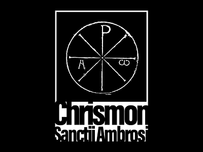 Poster :: Chrismon Sancti Ambrosii artwork black black white chi ro chi ro christ contrast dark illustration infinite minimalist poster posters religion religious sacred saint ambrose symbol white