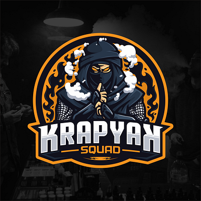 KRAPYAK VAPE SQUAD cartoon character design esport logo icon illustration logo mascot ninja vape