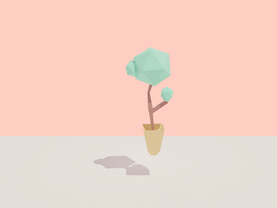 Lil Plant blender floating illustration low poly plant practice