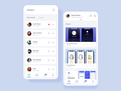 Designer social network App animation branding design designers hello dribble profiles social social network socialmedia ui