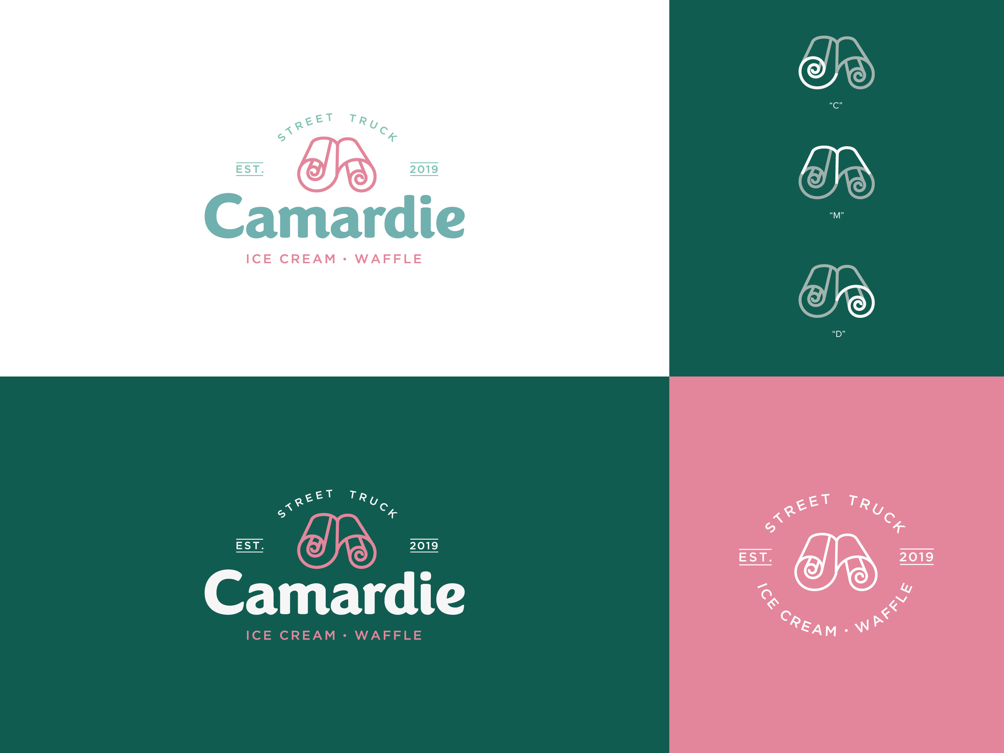 Camardie Logo branding design ice cream ice cream truck icon identity identity design logo logo design