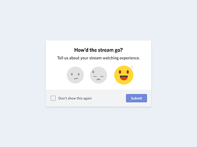 Feedback Modal discord emoji feedback games illustration modal product design rate stream