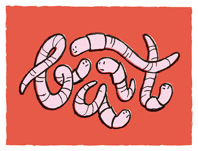 Bait (Anxious Worms) anxiety design illustration illustrator inktober text texture typography vector worms