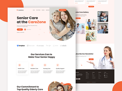 Old Care Services Website Design baby sitter doctor health health care healthcare home page hospital landing page medical medical care medicine old care web web design website website builder website concept website design website designer website developer