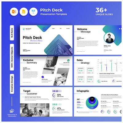 Pitch Deck Presentation Template branding business business deck business proposal company company profile corporate creative proposal design graphic design infographic infographic presentation layout pitch deck pptx presentation print proposal template ui