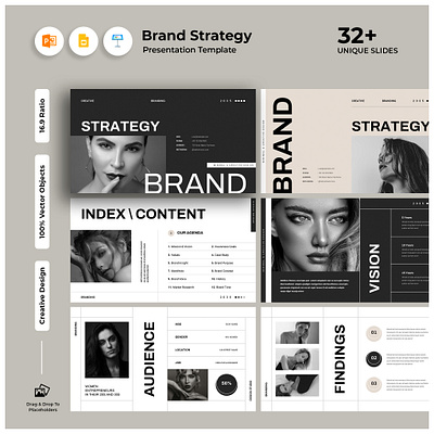 Brand Strategy Presentation Template brand brand cover brand strategy brand strategy presentation branding business clean corporate creative design graphic design layout minimalist pptx presentation presentation design print strategy template