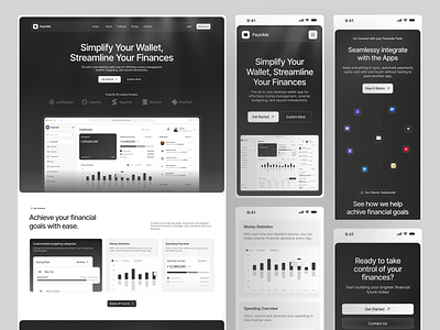 Payinme Personal Wallet Dashboard - Saas Lading Page 10am studio dashboard digital wallet finance finance web app integration landing page money money management payment app personal wallet responsive responsive design saas dashboard saas landing page ui design ux design wallet management web design website