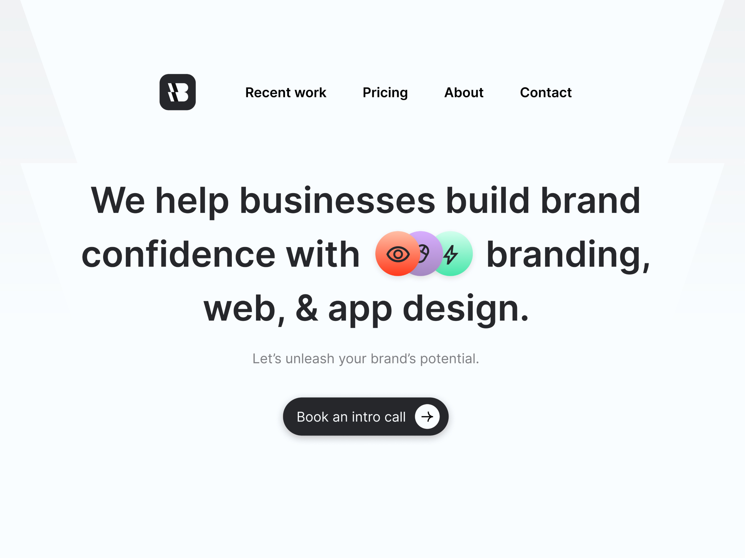 Example of Hero section explorations