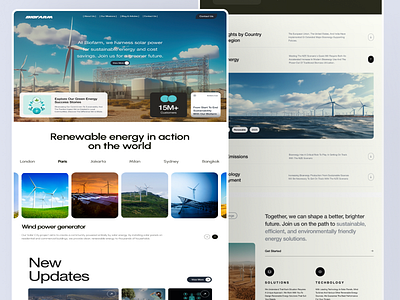 BioFarm- Renewable Energy landing page aesthetich design eco friendly eco green eco platform ecotriendly electric energy environmental green energy hero section landing page minimalist renewable energy solar energy solar panel sustainable uiux website website design wind turbine