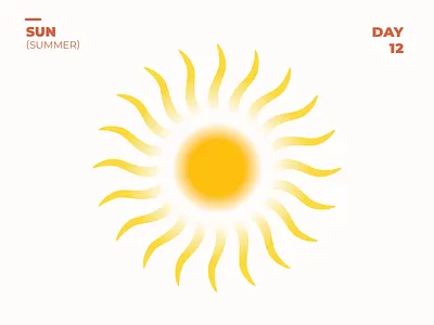 SUN - Summmer 100dayschallenge 100daysofillustration art day12 design flat illustration illustrator simple simpleillustration summer summertime sun sunny sunny day sunrise vector