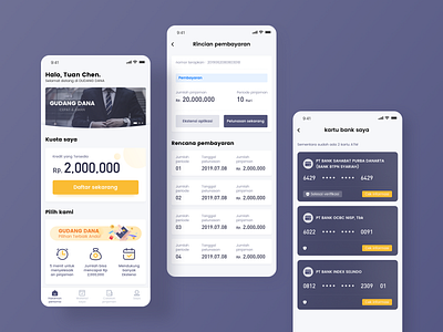 GUDANG DANA app clean clear color design finance ui ux