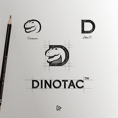 Dinotac Logo animal brand branding design designer dinosaurus dual meaning dual meaning logo garagephic studio graphic icon identity illustration letter d logo negative space negative space logo sketch vector