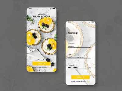 Mobile Sign Up Page app app design application apps design pastry sign up ui user experience user interface ux