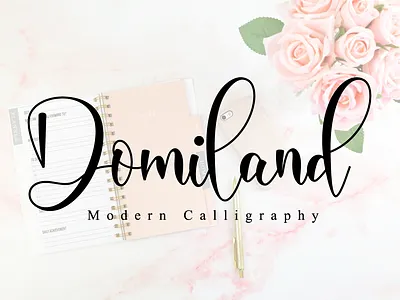 Domiland Script beautiful font blogger font calligraphy custom font elegant font fashion font feminine font font for logos handmade handwritten font heart font heart swashes instagram font logo font lovely font modern calligraphy modern font romantic font script trendy font