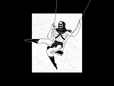 Vectober 09 - Swing character flat illustration inktober line art skeletor swing texture vectober