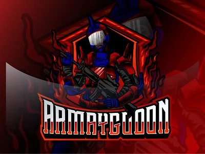 Armaygdon mascot logo gaming animal art baseball brand cute drawing element emblem eye funny isolated mammal nature object smile style tattoo white wildlife zoo