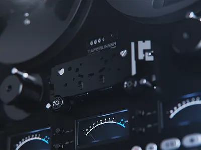 Taperunner 3d adobe after effects black c4d cinema4d design film flare glow metall mograph octanerender redshift retro vintage