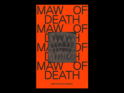 MAW OF DEATH design graphic grid illustration layout minimal poster red skull teeth type typography