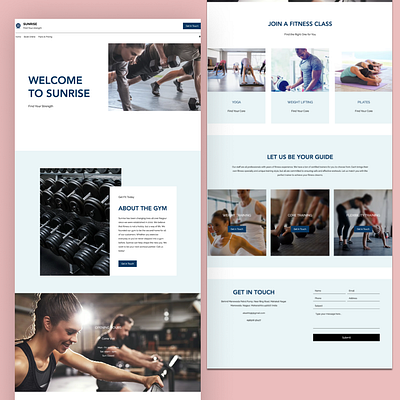 Fitness Gym website Home Page beginner typography ui design website