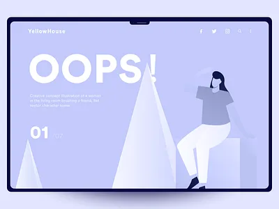404 OOPS web app branding color data analysis design flat illustration mobile ui vector web