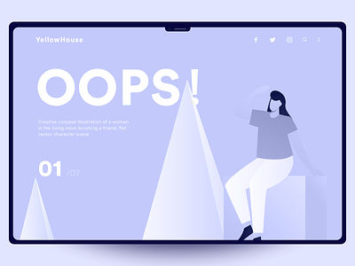 404 OOPS web app branding color data analysis design flat illustration mobile ui vector web
