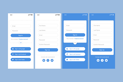 Sign in & Sign Up Screen's figma illustrator sign in sign in screen sign up sign up screen ui ux uidesign