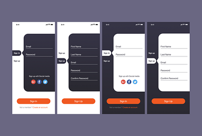 Sign In & Sign Up Screen dribbble figma illustrator sign in sign in screen sign up signup screen ui ux uidesign