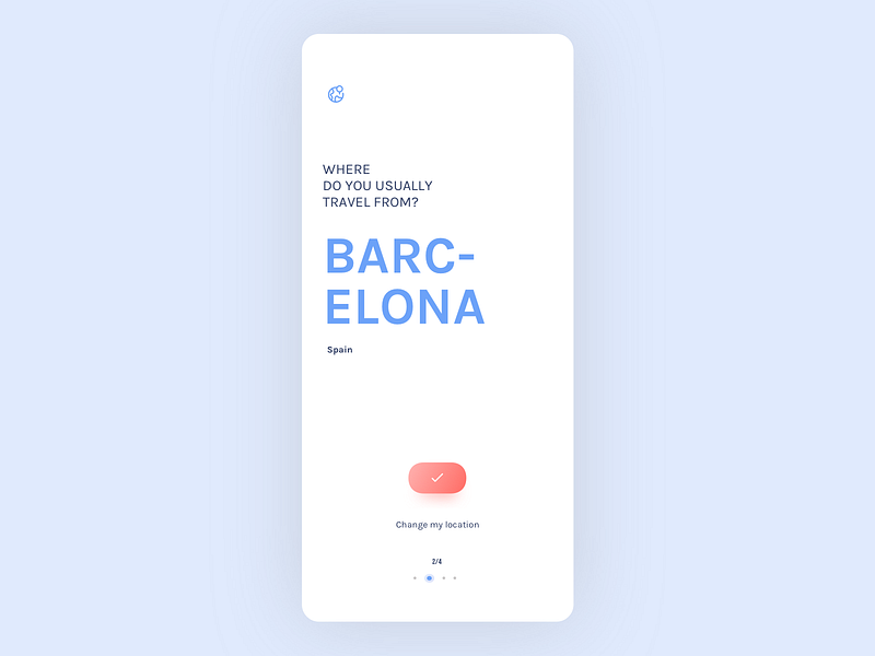 Travel assistant app - location app app design assistant clean intelligence location location finder mobile onboarding planner settings travel travel app travel assistant trip trip planner ui ux white whitespace