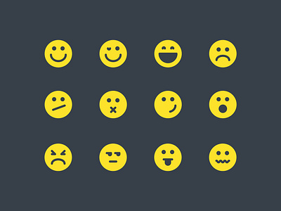 Emoticon icons glyph design icon icon a day icon app icon design icon set illustration