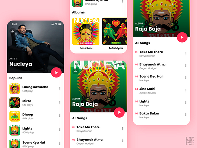 Music App UI/UX Design - Artist/Album Screens animation app dailyui design flat minimal music music app music player music player ui spotify ui ui ux uiux ux ux design