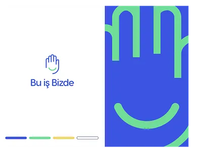 Bu iş Bizde logo design branding design hand hand logo hi5 icon app ideas identity illustration inspiration inspiration logo design symbol ios logo minimal rounded simple smile smile logo symbol ui