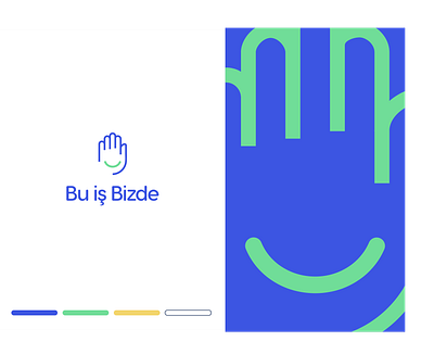 Bu iş Bizde logo design branding design hand hand logo hi5 icon app ideas identity illustration inspiration inspiration logo design symbol ios logo minimal rounded simple smile smile logo symbol ui