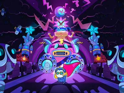 victory blue carton cool illustration